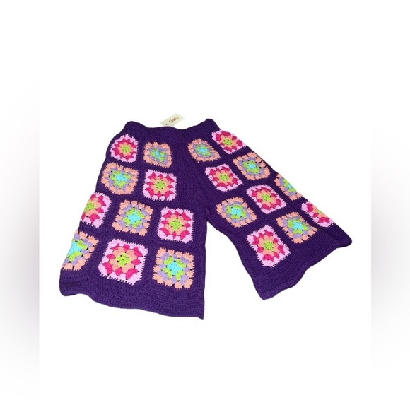 Free People Flook Kate Granny Square Hand Crochet Shorts NWT XS - Picture 3 of 4